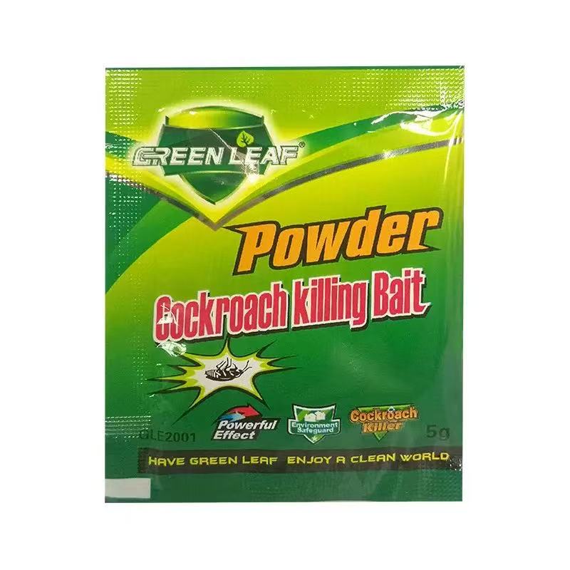 6287ed97850911f2040dde16fc638279849+14947afbd7 Free Shipping Green Leaf Cockroach Killing Bait Powder 5g Powerful Indoor Roach Killer Insect Bait Powder for Household Kitchen Bathroom - Image 1