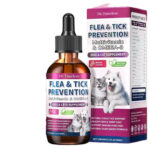 Free Shipping Flea & Tick Prevention Drops for Dogs & Cats | Natural Oral Supplement with Omega-3 & Multivitamins | Bacon Flavor | 2 fl oz (60mL)